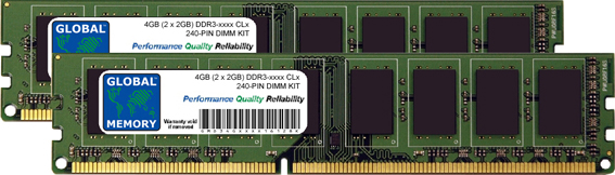 4GB (2 x 2GB) DDR3 1066/1333/1600MHz 240-PIN DIMM MEMORY RAM KIT FOR PACKARD BELL DESKTOPS